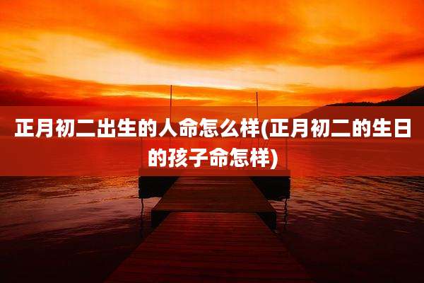 正月初二出生的人命怎么样(正月初二的生日的孩子命怎样)