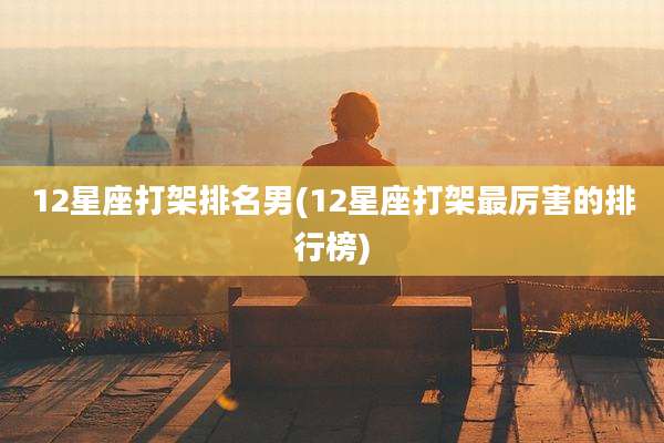 12星座打架排名男(12星座打架最厉害的排行榜)