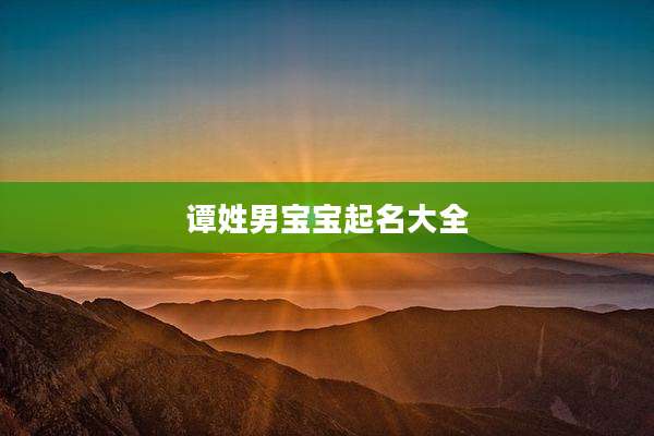 谭姓男宝宝起名大全