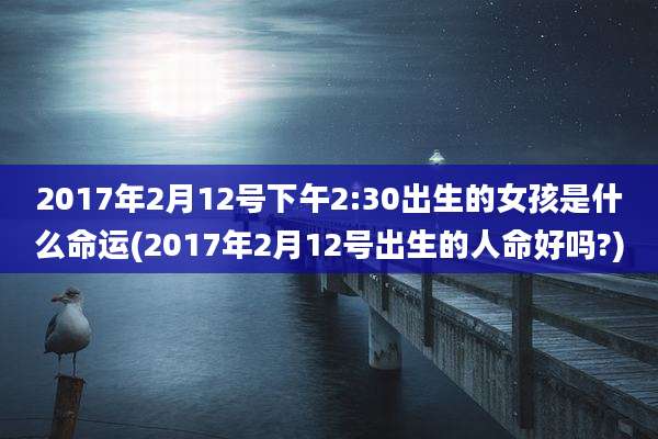 2017年2月12号下午2:30出生的女孩是什么命运(2017年2月12号出生的人命好吗?)