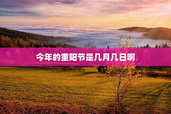 今年的重阳节是几月几日啊