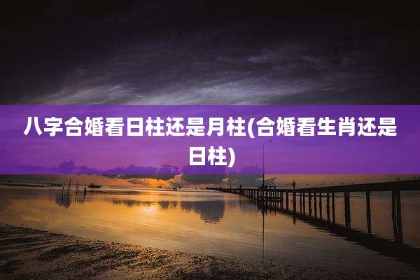 八字合婚看日柱还是月柱(合婚看生肖还是日柱)