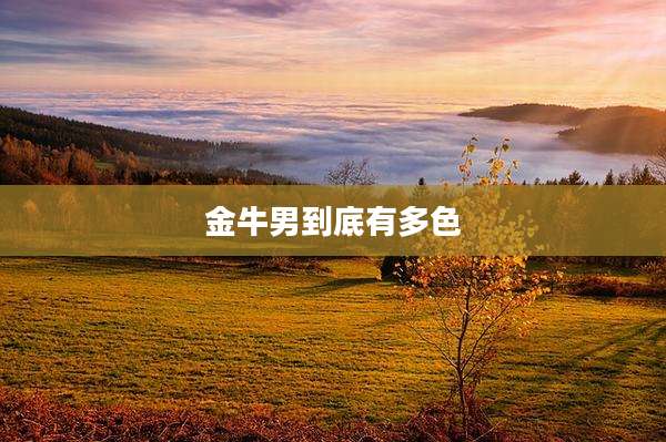 金牛男到底有多色