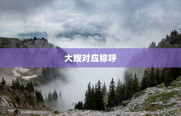 大嫂对应称呼