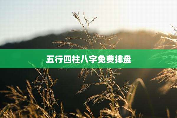 五行四柱八字免费排盘