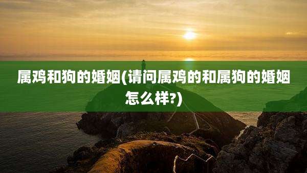 属鸡和狗的婚姻(请问属鸡的和属狗的婚姻怎么样?)