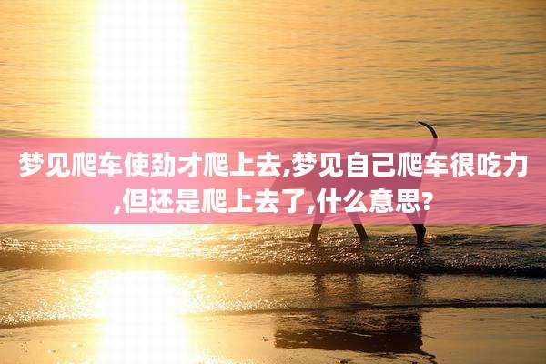 梦见爬车使劲才爬上去,梦见自己爬车很吃力,但还是爬上去了,什么意思?