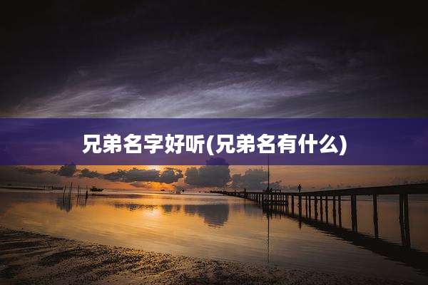 兄弟名字好听(兄弟名有什么)