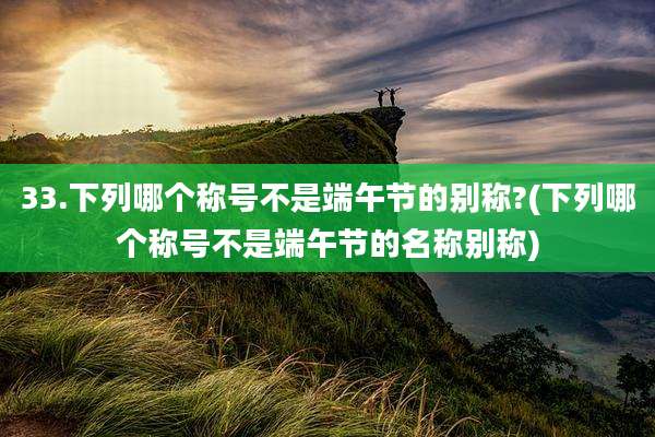 33.下列哪个称号不是端午节的别称?(下列哪个称号不是端午节的名称别称)