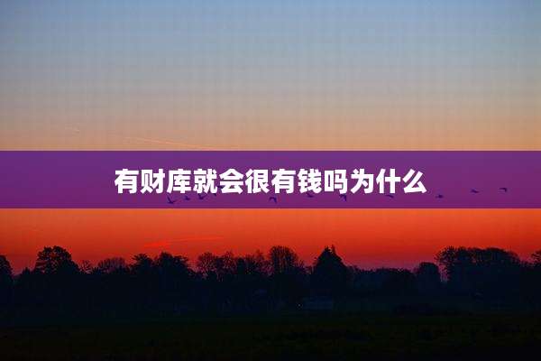 有财库就会很有钱吗为什么
