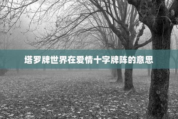 塔罗牌世界在爱情十字牌阵的意思