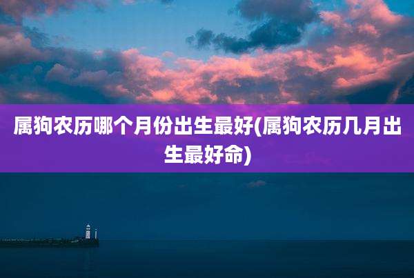 属狗农历哪个月份出生最好(属狗农历几月出生最好命)