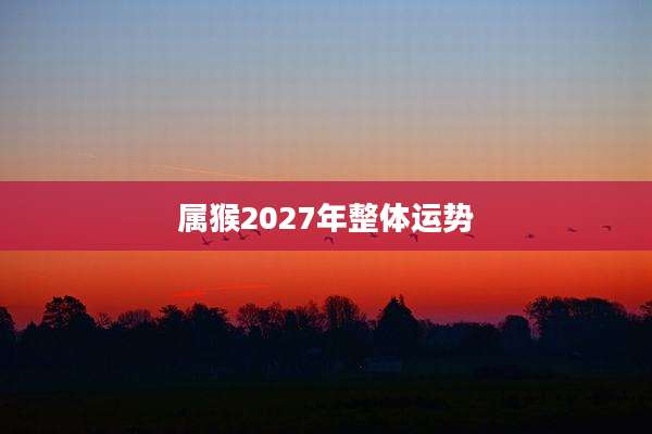 属猴2027年整体运势