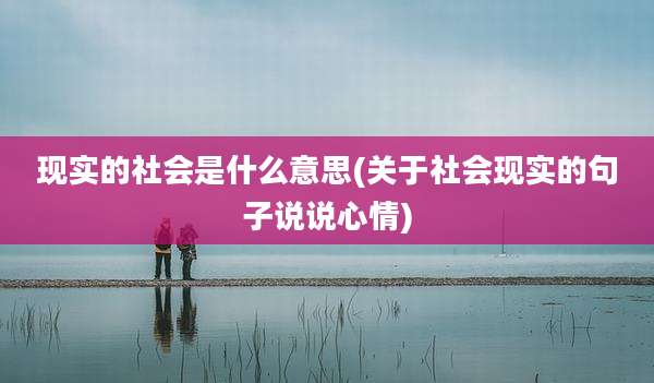 现实的社会是什么意思(关于社会现实的句子说说心情)