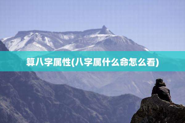 算八字属性(八字属什么命怎么看)