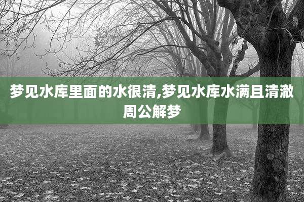 梦见水库里面的水很清,梦见水库水满且清澈周公解梦