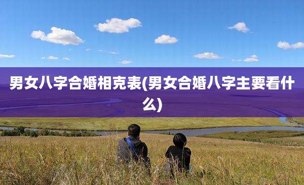 男女八字合婚相克表(男女合婚八字主要看什么)