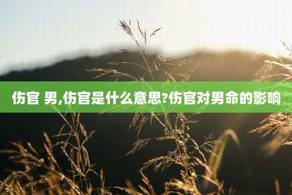 伤官 男,伤官是什么意思?伤官对男命的影响