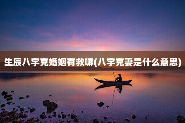 生辰八字克婚姻有救嘛(八字克妻是什么意思)