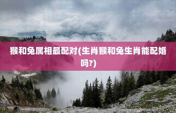 猴和兔属相最配对(生肖猴和兔生肖能配婚吗?)
