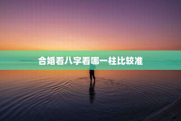 合婚看八字看哪一柱比较准