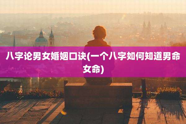 八字论男女婚姻口诀(一个八字如何知道男命女命)