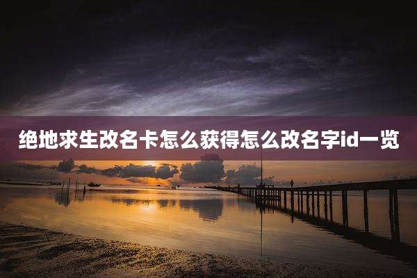 绝地求生改名卡怎么获得怎么改名字id一览
