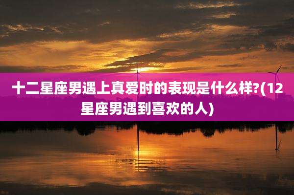 十二星座男遇上真爱时的表现是什么样?(12星座男遇到喜欢的人)