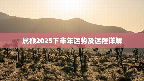 属猴2025下半年运势及运程详解