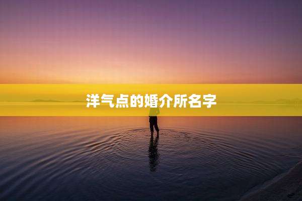 洋气点的婚介所名字