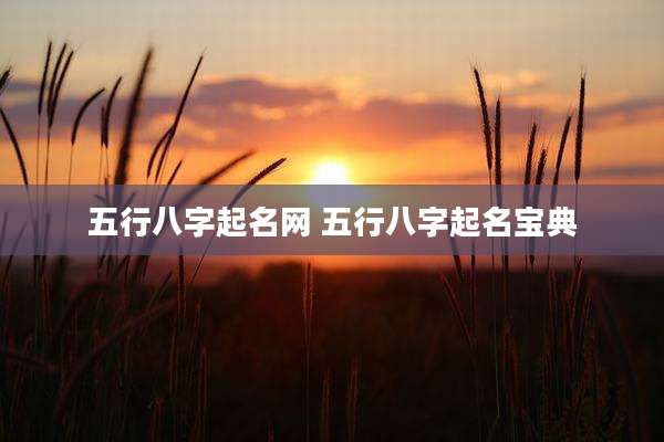 五行八字起名网 五行八字起名宝典