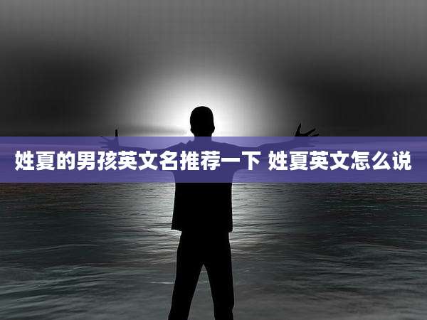 姓夏的男孩英文名推荐一下 姓夏英文怎么说