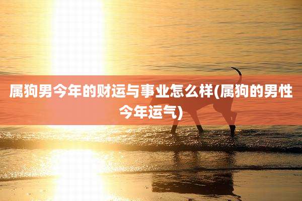 属狗男今年的财运与事业怎么样(属狗的男性今年运气)