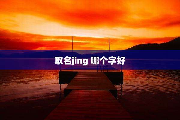 取名jing 哪个字好