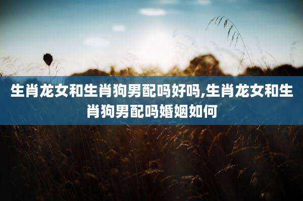 生肖龙女和生肖狗男配吗好吗,生肖龙女和生肖狗男配吗婚姻如何