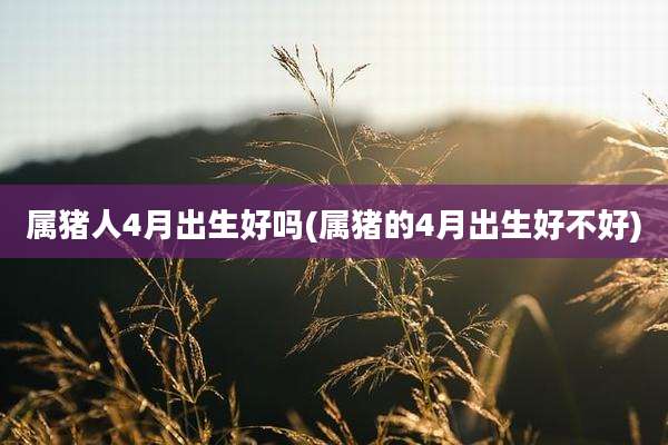 属猪人4月出生好吗(属猪的4月出生好不好)