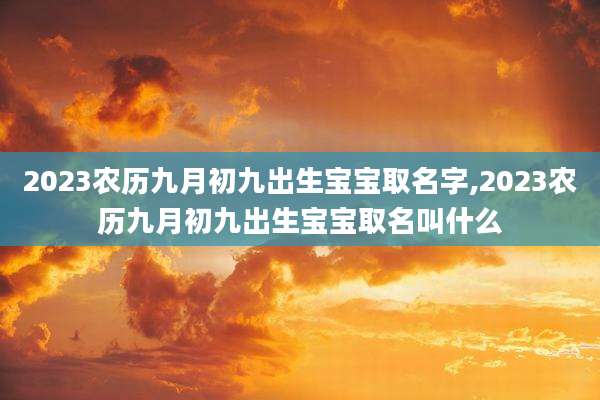 2023农历九月初九出生宝宝取名字,2023农历九月初九出生宝宝取名叫什么