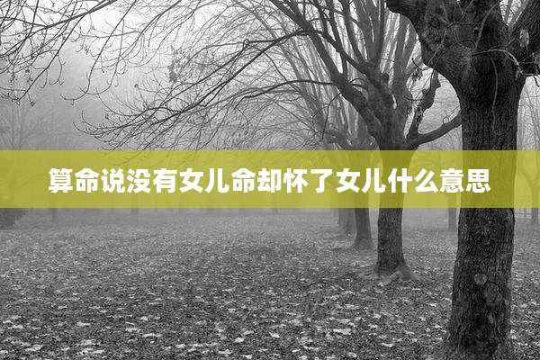 算命说没有女儿命却怀了女儿什么意思