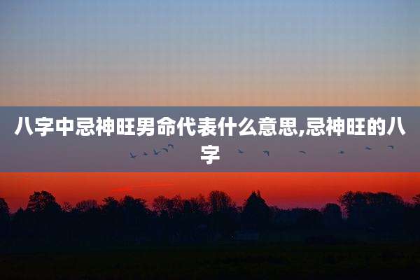 八字中忌神旺男命代表什么意思,忌神旺的八字
