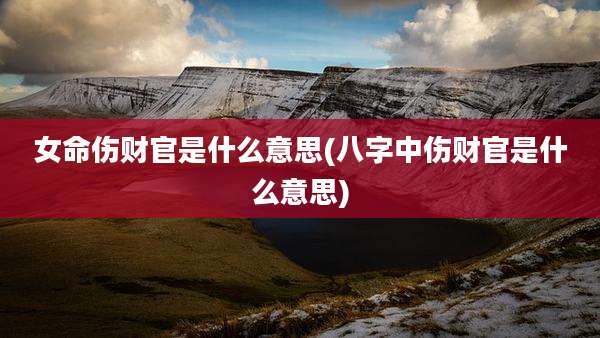 女命伤财官是什么意思(八字中伤财官是什么意思)