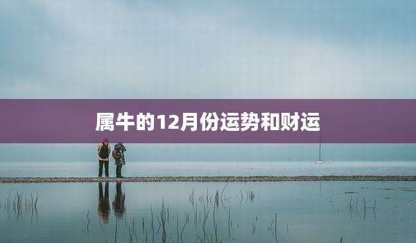 属牛的12月份运势和财运
