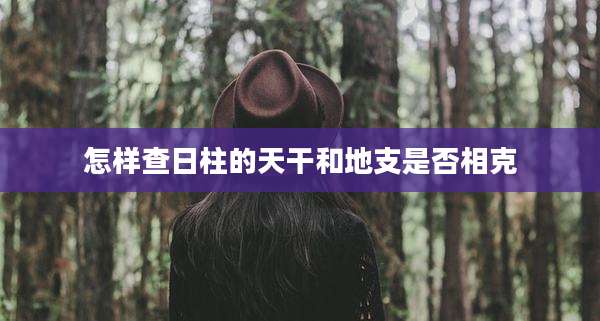 怎样查日柱的天干和地支是否相克