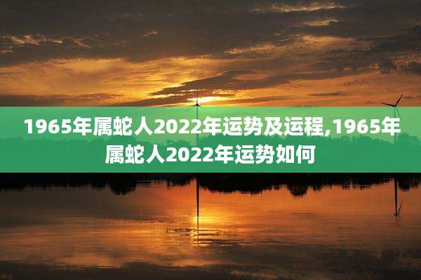 1965年属蛇人2022年运势及运程,1965年属蛇人2022年运势如何