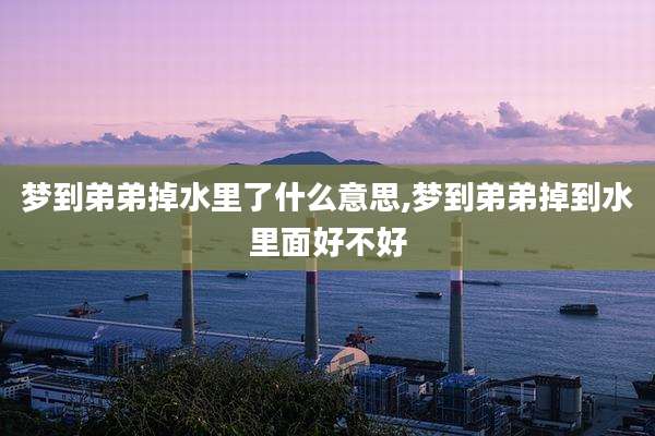 梦到弟弟掉水里了什么意思,梦到弟弟掉到水里面好不好