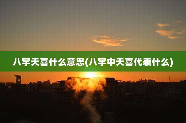 八字天喜什么意思(八字中天喜代表什么)