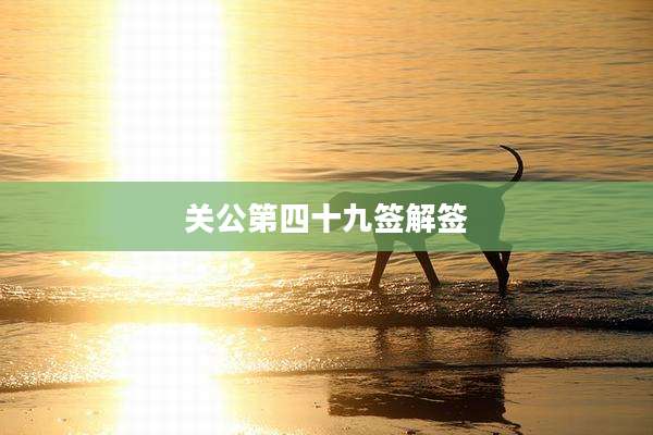 关公第四十九签解签