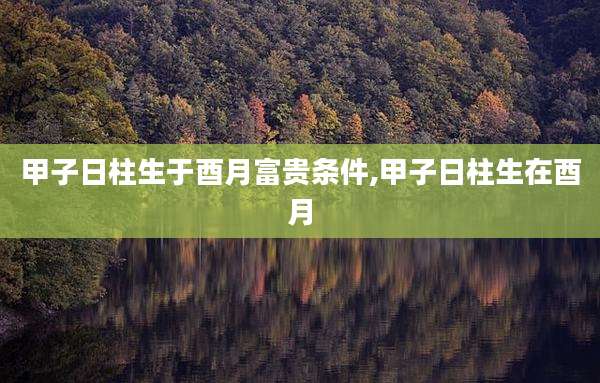 甲子日柱生于酉月富贵条件,甲子日柱生在酉月