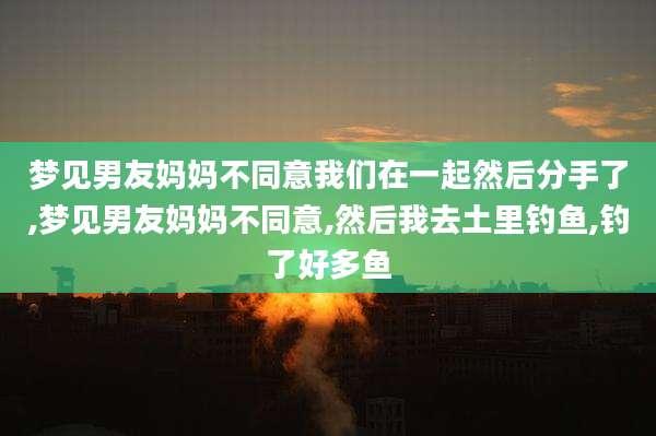 梦见男友妈妈不同意我们在一起然后分手了,梦见男友妈妈不同意,然后我去土里钓鱼,钓了好多鱼