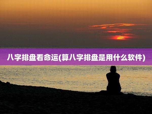 八字排盘看命运(算八字排盘是用什么软件)