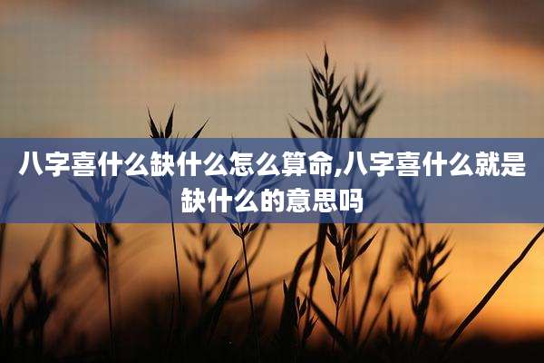 八字喜什么缺什么怎么算命,八字喜什么就是缺什么的意思吗